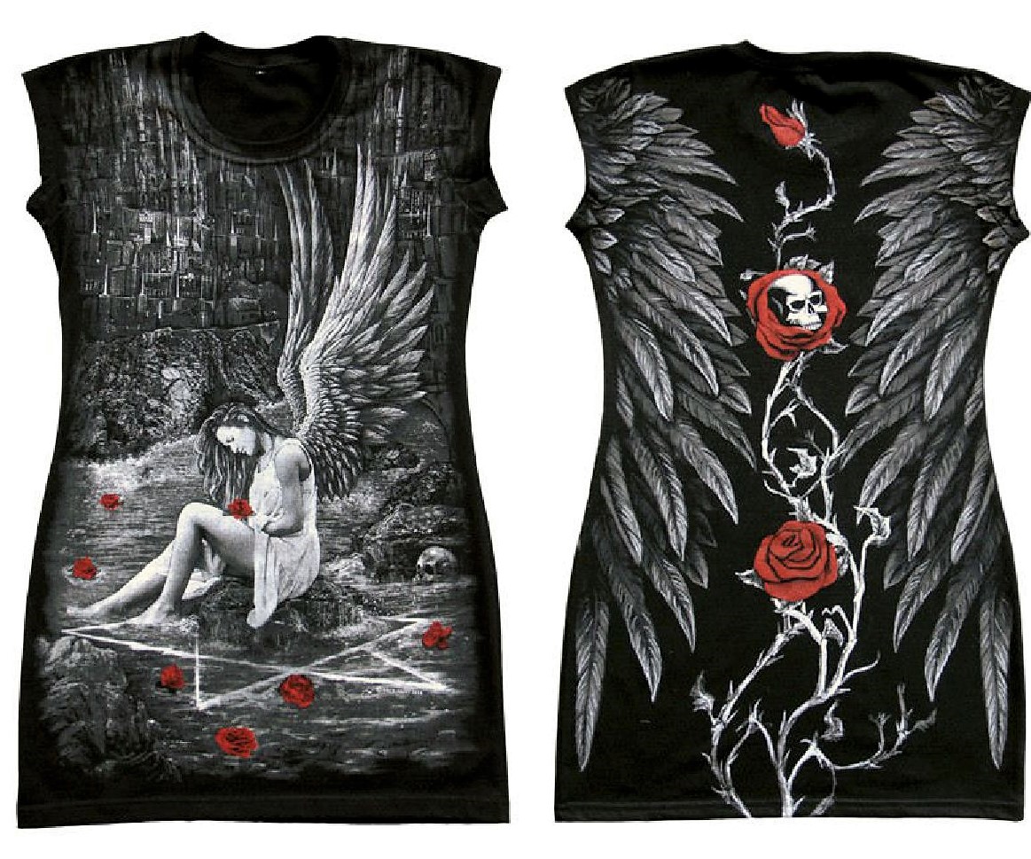 

Bluzka Gothic koszulka tunika Angel Cave TD47 XXL