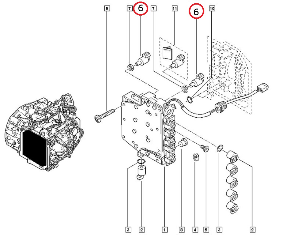ELEKTROZAWOR USZCZELKI SKRZYNI AUTOMAT RENAULT DP0 Gearbox type Automatic
