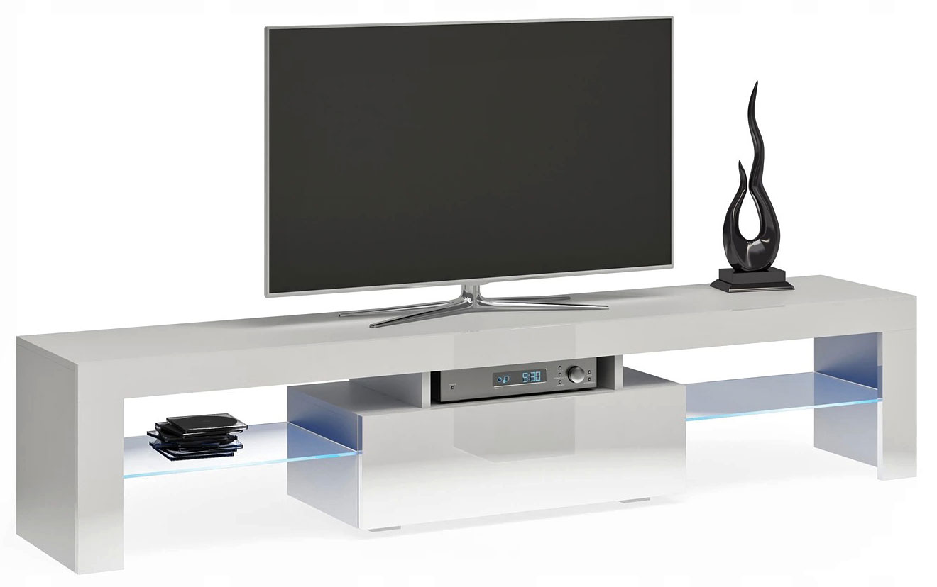 LAKIEROWANA DUŻA SZAFKA RTV Z OŚWIETLENIEM 160 CM Kod producenta 1012098