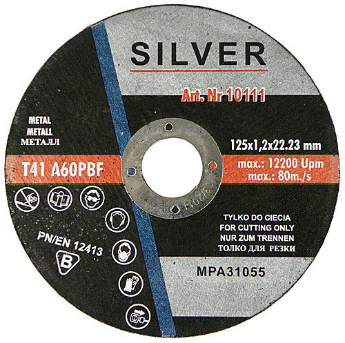 

Silver 125 x 1,2 mm Tarcza Tarcze Do Cięcia Metalu