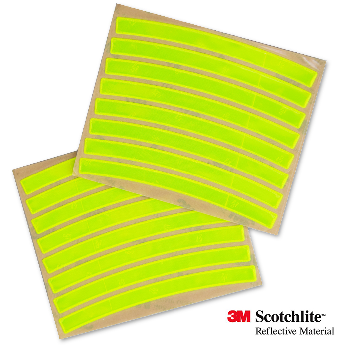 NAKLEJKI ODBLASKOWE NA ROWER MOTOR ODBLASK NA KOŁO Kolor dominujący żółty