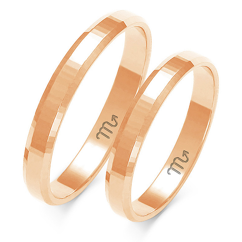 Zlaté Prsteny 14K Fazované Čočka ID A-119C