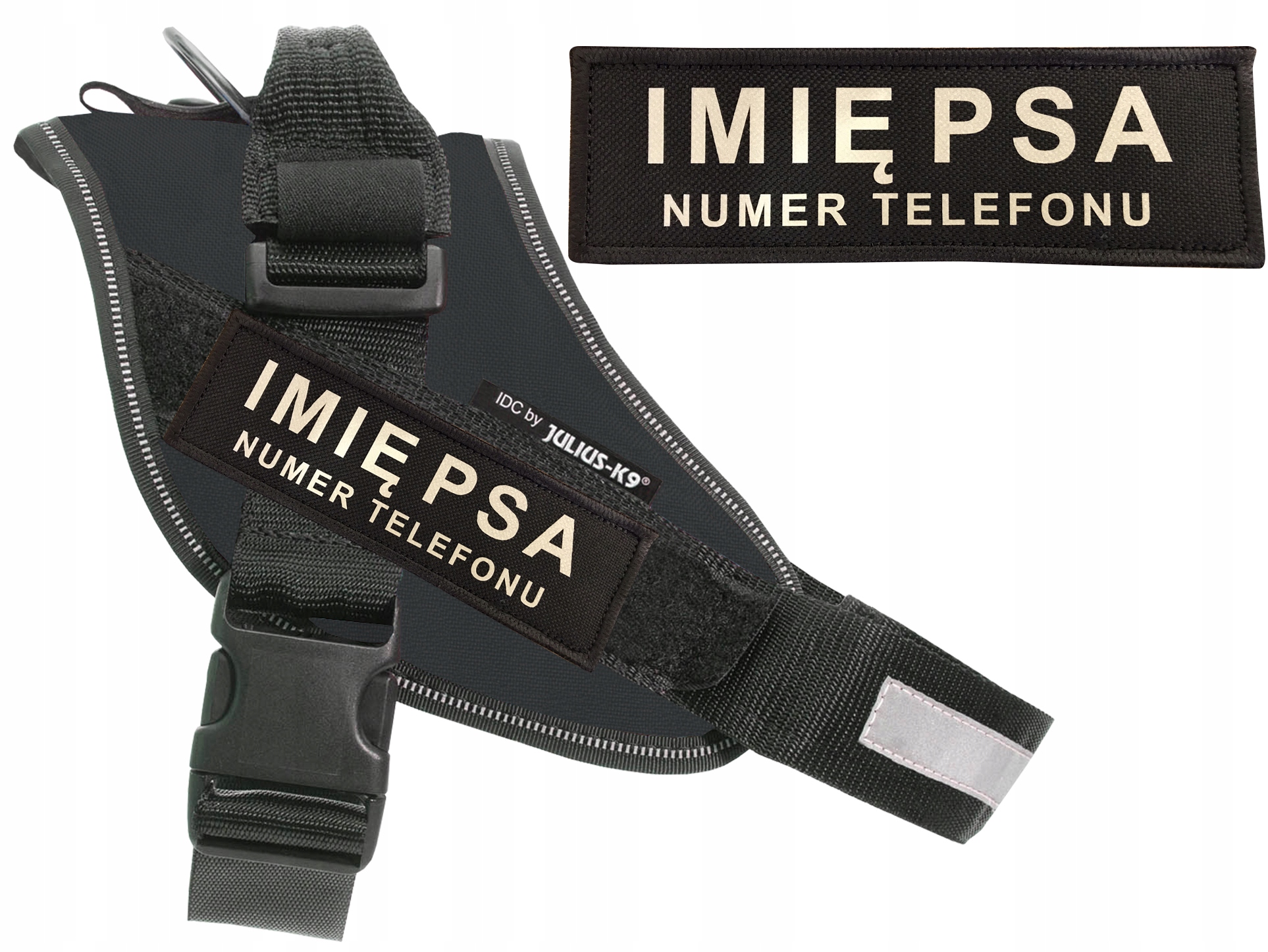 

Nakładka Naszywka Imię Psa 11x3 Szelki Julius Rzep