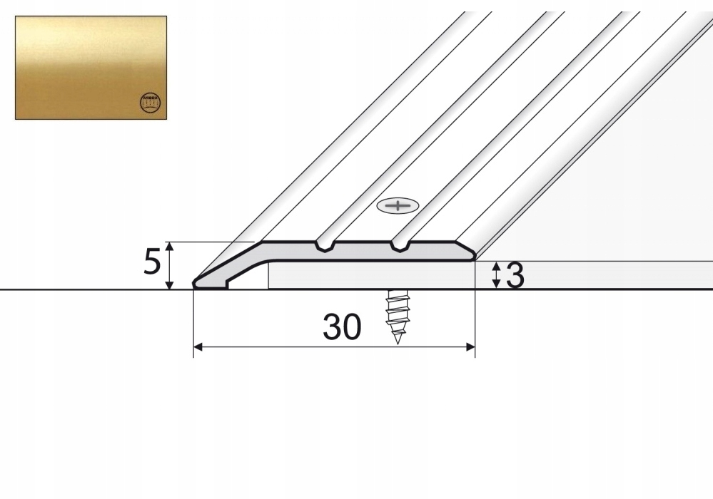 

A01 Listwa krawędziowa do wykładzin 180cm Złoto