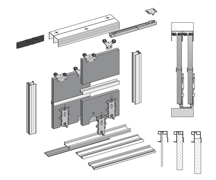 Система нова 4 в 1. One комплект направляющих для раздвижной системы 2000. Раздвижная система Nova схема. Система аристо Нова для шкафов купе чертеж. Лион система раздвижки.