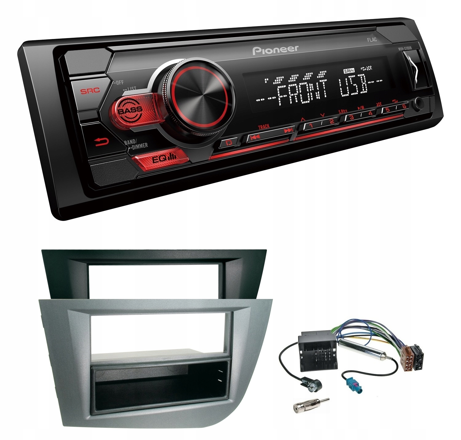 Pioneer MVH-S110UB Autorádio MP3 Usb Aux Seat Leon 2 rámček