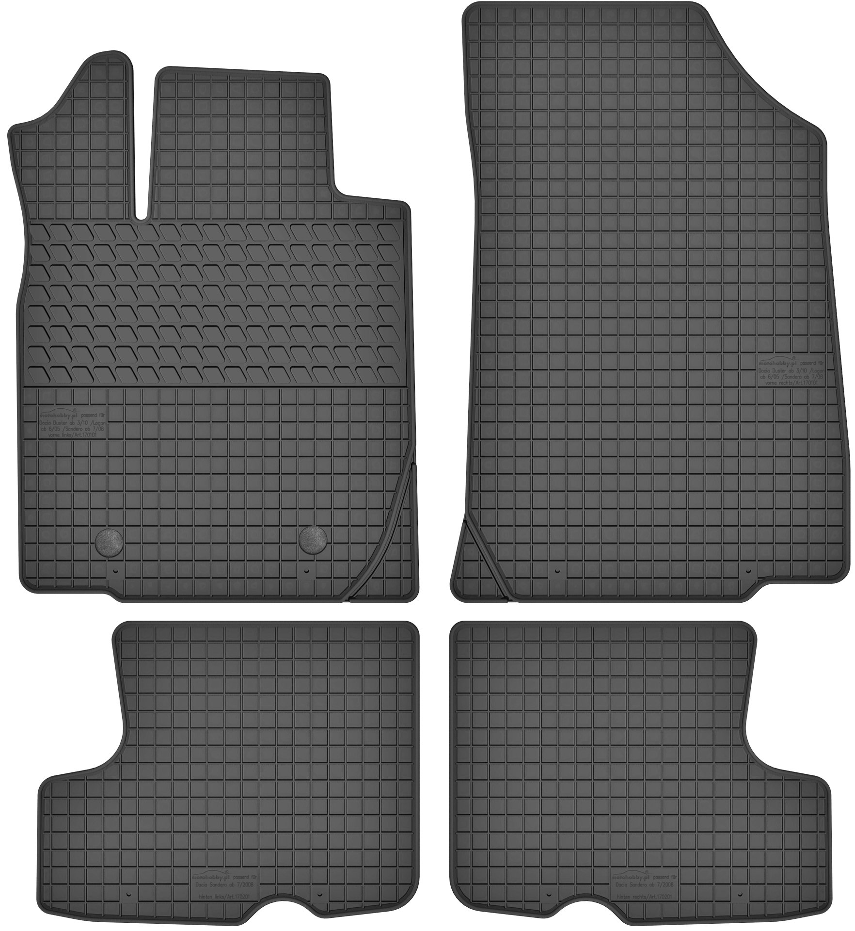 

Dacia Sandero I (08-12) Dywaniki Gumowe Stopery
