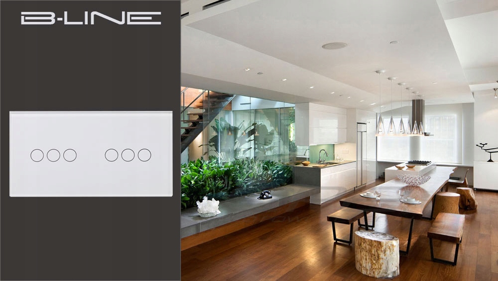 B-LINE PRS WŁĄCZNIK DOTYKOWY SZKLANY 1G Z GNIAZDEM Marka B-line