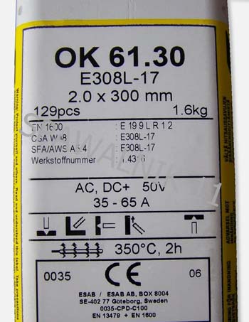ELEKTRODY spawalnicze fi 2 0 do nierdzewki INOX Producent code