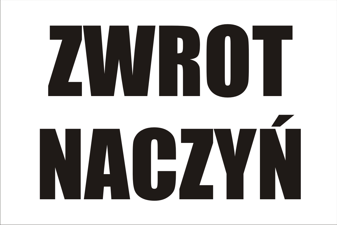 

Tabliczka Informacyjna Zwrot Naczyń