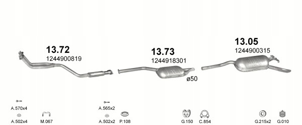 Tłumik końcowy Mercedes W 124 poj. 2,0 -2,3+obejma Producent części Polmostrów
