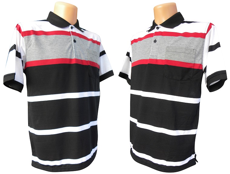 01 KOSZULKA POLO W PASKI T-SHIRT CZARNA ROZ. M Płeć mężczyzna