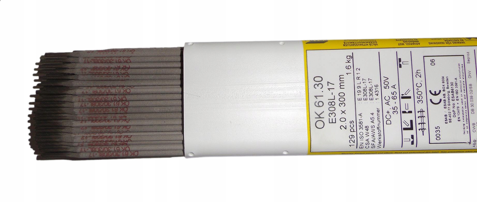 

Elektrody nierdzewki kwasówki 2,5 Esab 308L 61.30