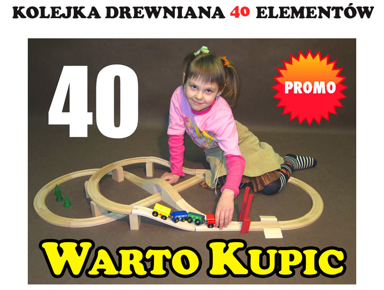 SUPER Kolejka DREWNIANA CIUCHCIA 40ELEM - PROMOCJA Marka inna