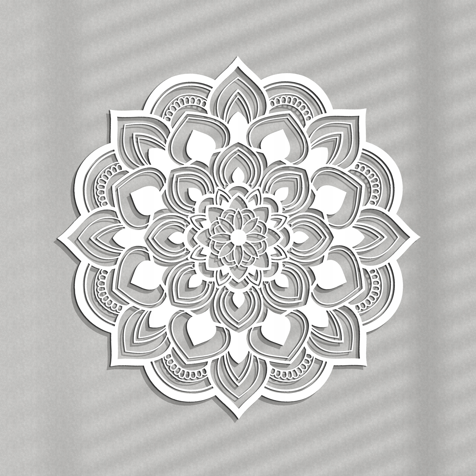 AŻUROWA DEKORACJA ŚCIENNA, KWIAT, MANDALA, 60 cm