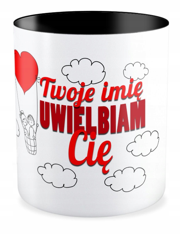 

Kubek czarny na Walentynki + Imię Galeria Wzorów