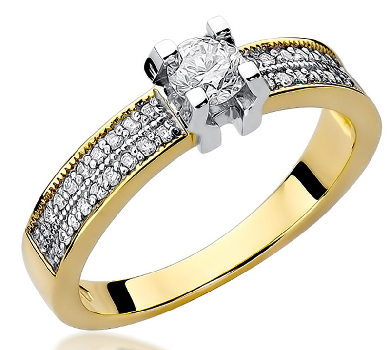 

Pierścionek Złoty Z Brylantami 0,48ct