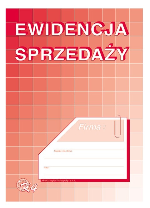 

K-4 K4 Ewidencja Sprzedaży Przychody Rozchody A5