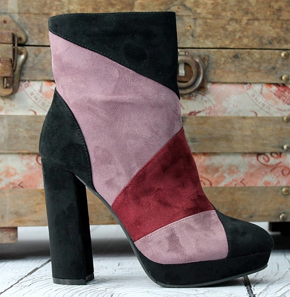 ZAMSZ DAMSKIE BOTKI NA PLATFORMIE BUTY NA SŁUPKU Marka inna