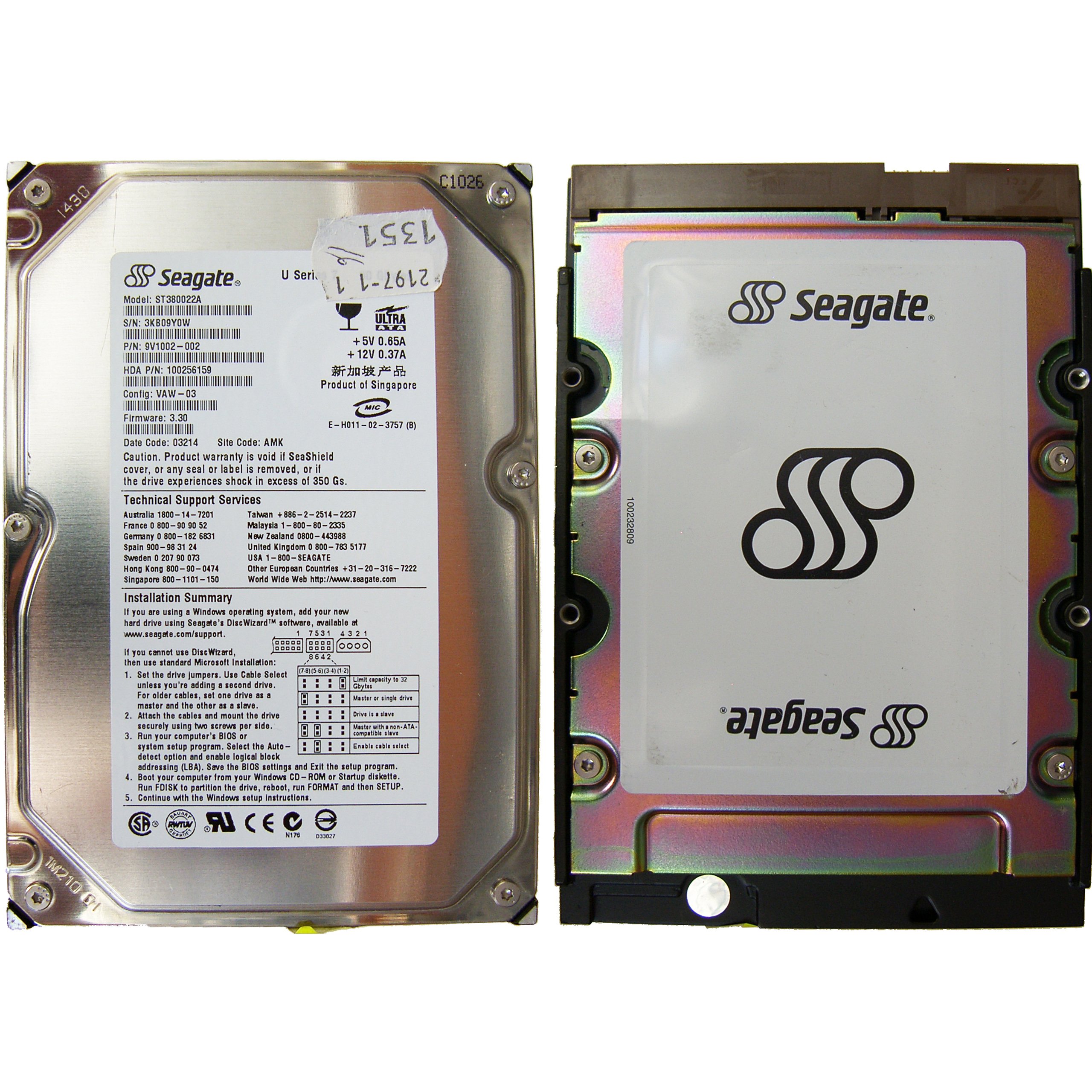 SEAGATE ST380022A | FW 3.30 | darca KuA