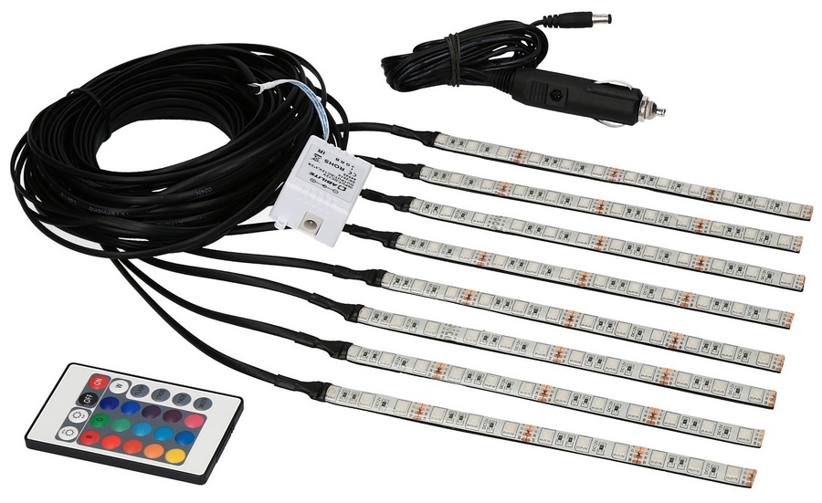 Oswietlenie WNETRZA auta RGB samochodu LED 8x30cm