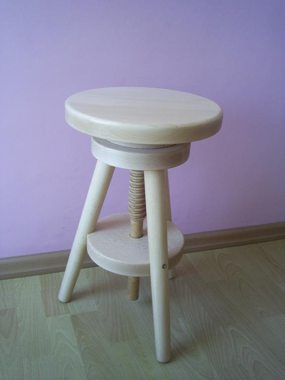

Taboret Regulowany 52-70 CM Drewno Buk Super