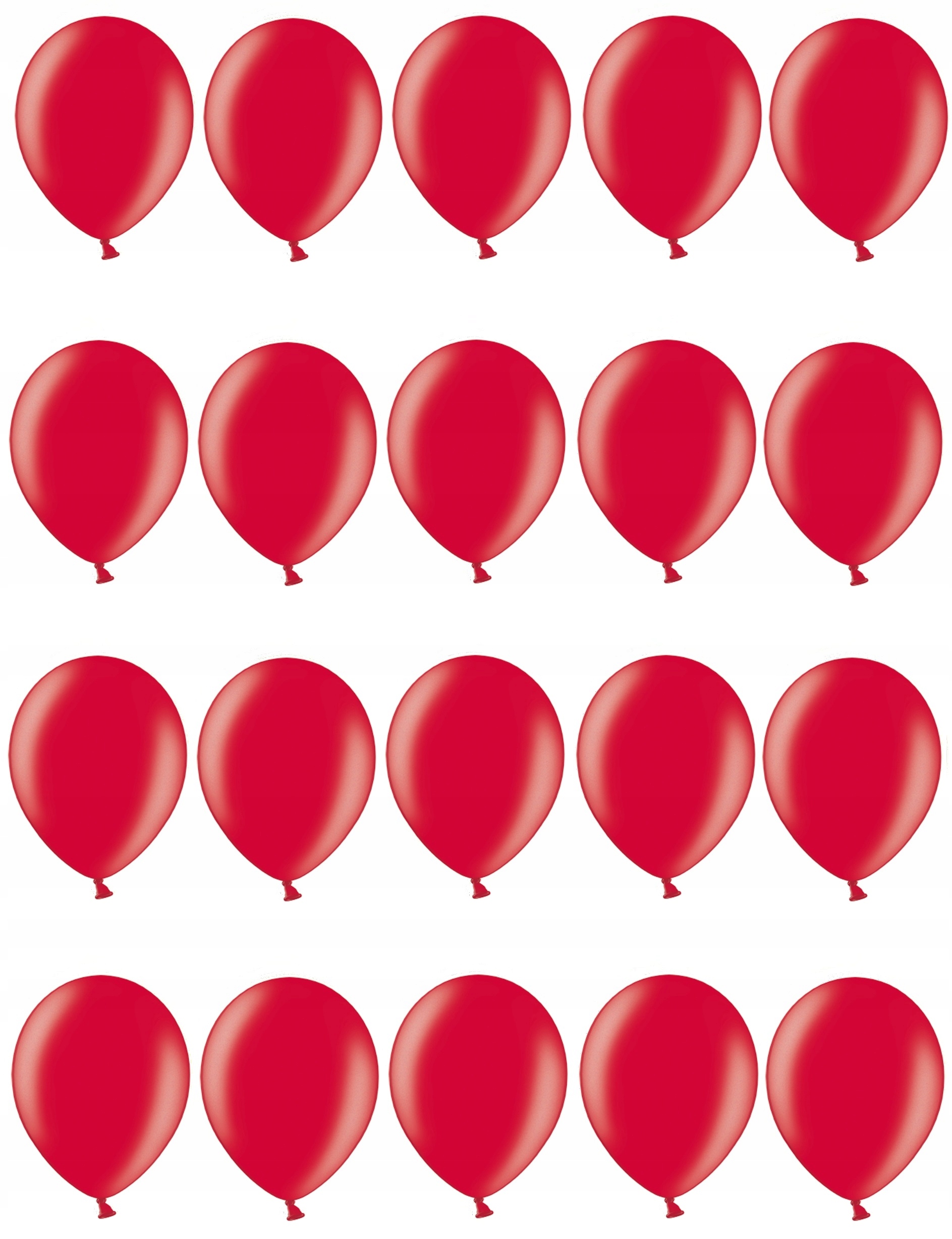 

Balony Czerwone 25cm Metaliczne 20 sztuk na ślub