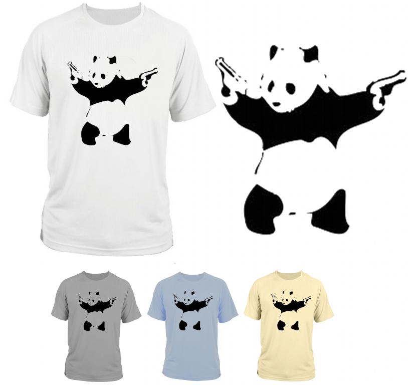 

koszulka t-shirt Banksy style / panda kung fu