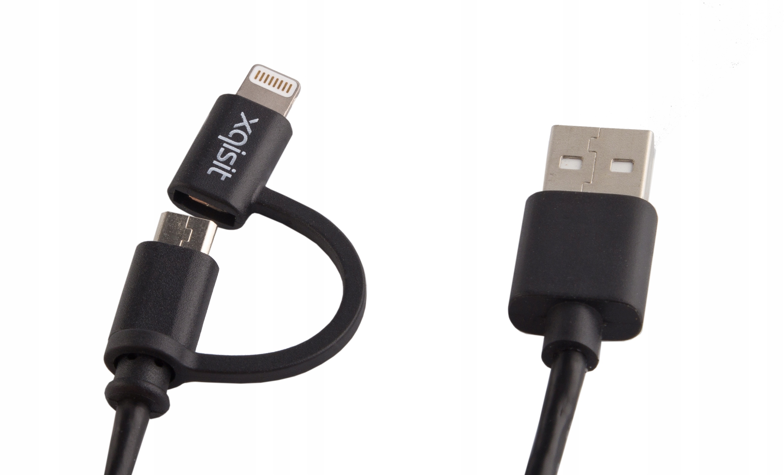 

Xqisit Czarny Kabel Micro-usb / Apple Lightning