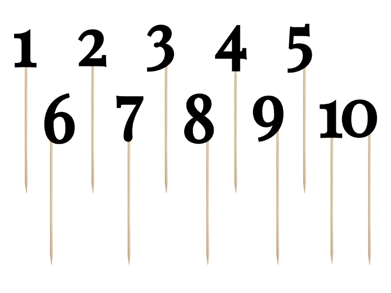 

Czarne numery na stół 0-9 - aż 25cm na Ślub