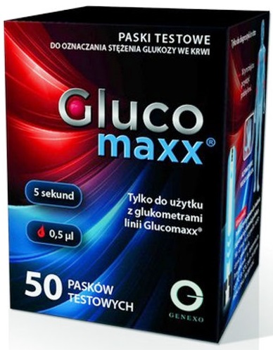 GLUCOMAXX 50 sztuk PASKI POMIAR GLUKOZY Kod producenta glucomaxx