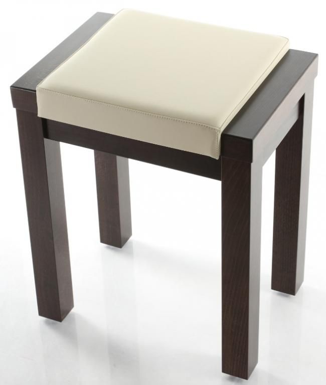 

Taboret Linea drewniany tapicerowany stołek