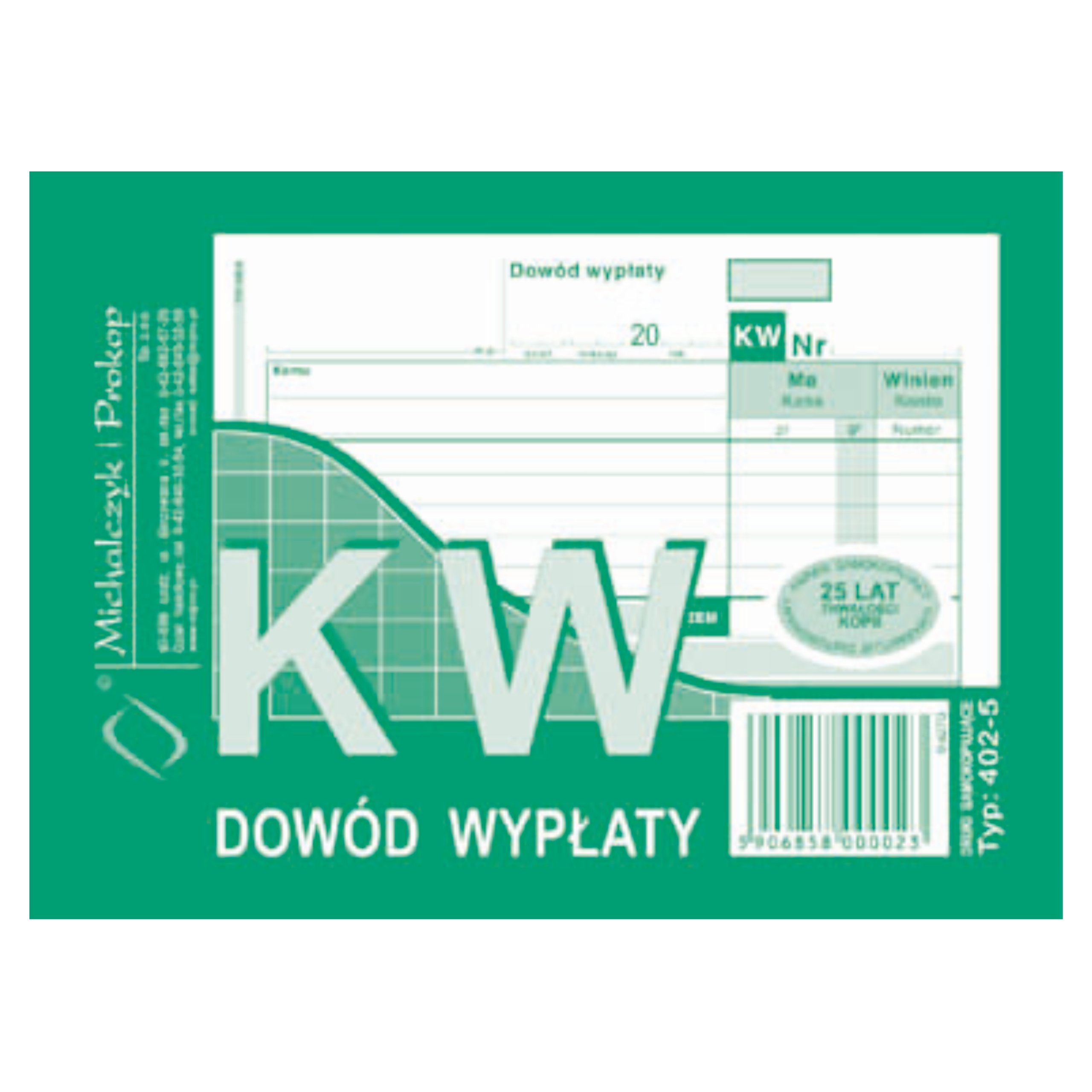 

Dowód wypłaty Kw Mipro A6 zielony 402-5