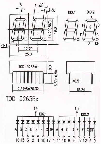 ART New LED 2 CYFRY 0,56"=14mm Ultra-GREEN W.Anoda Producent Ledis