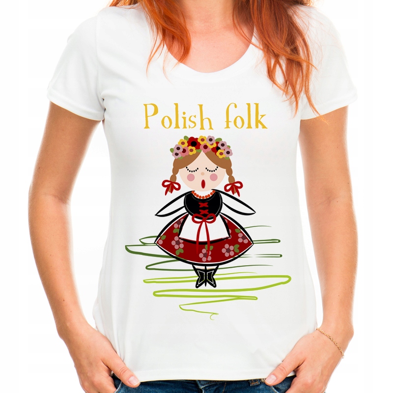 

Koszulka folk folkowa damska pamiątka z Polski Xs