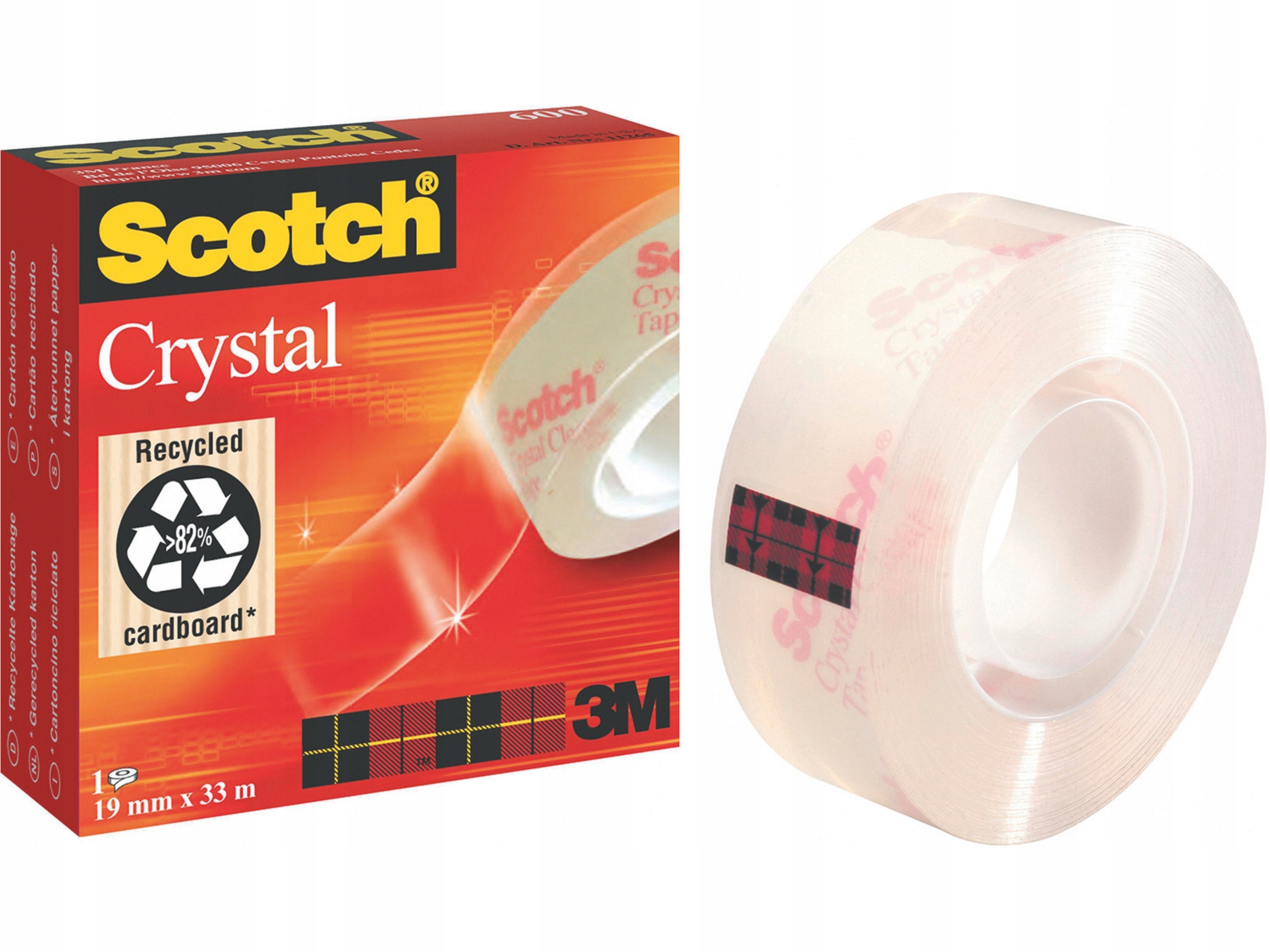 

Taśma Klejąca Scotch Crystal Clear Transp 19X33MM