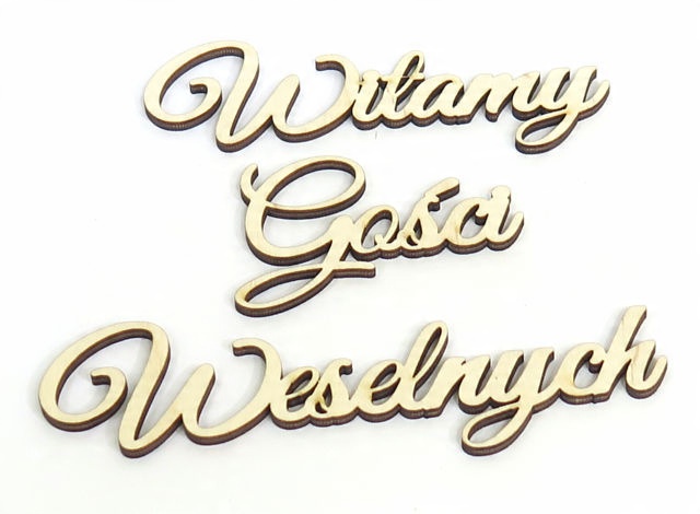 

Decoupage Ozdoba Napis Witamy Gości Weselnych DV63