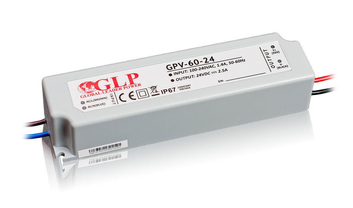

Zasilacz Led do taśm żarówek Led Glp 24V 60W IP67