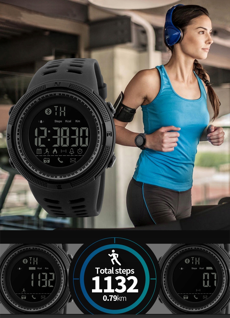 SKMEI ZEGAREK SPORTOWY SMARTWATCH NOWY PROCESOR IC Kolor czarny