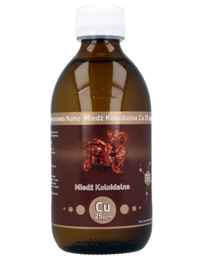 

Miedź Koloidalna Nano Niejonowa 25ppm 300ml Szkło