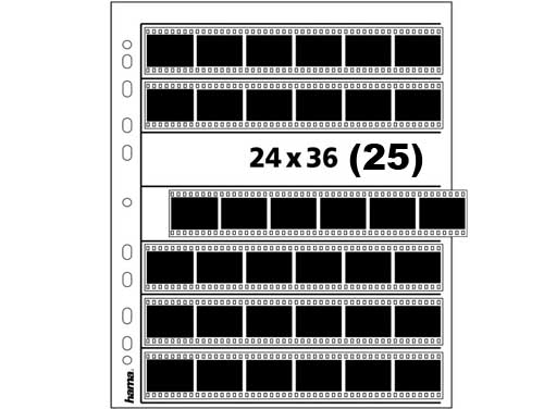 

Koszulki 25szt na negatywy 24x36mm pergamin Hama