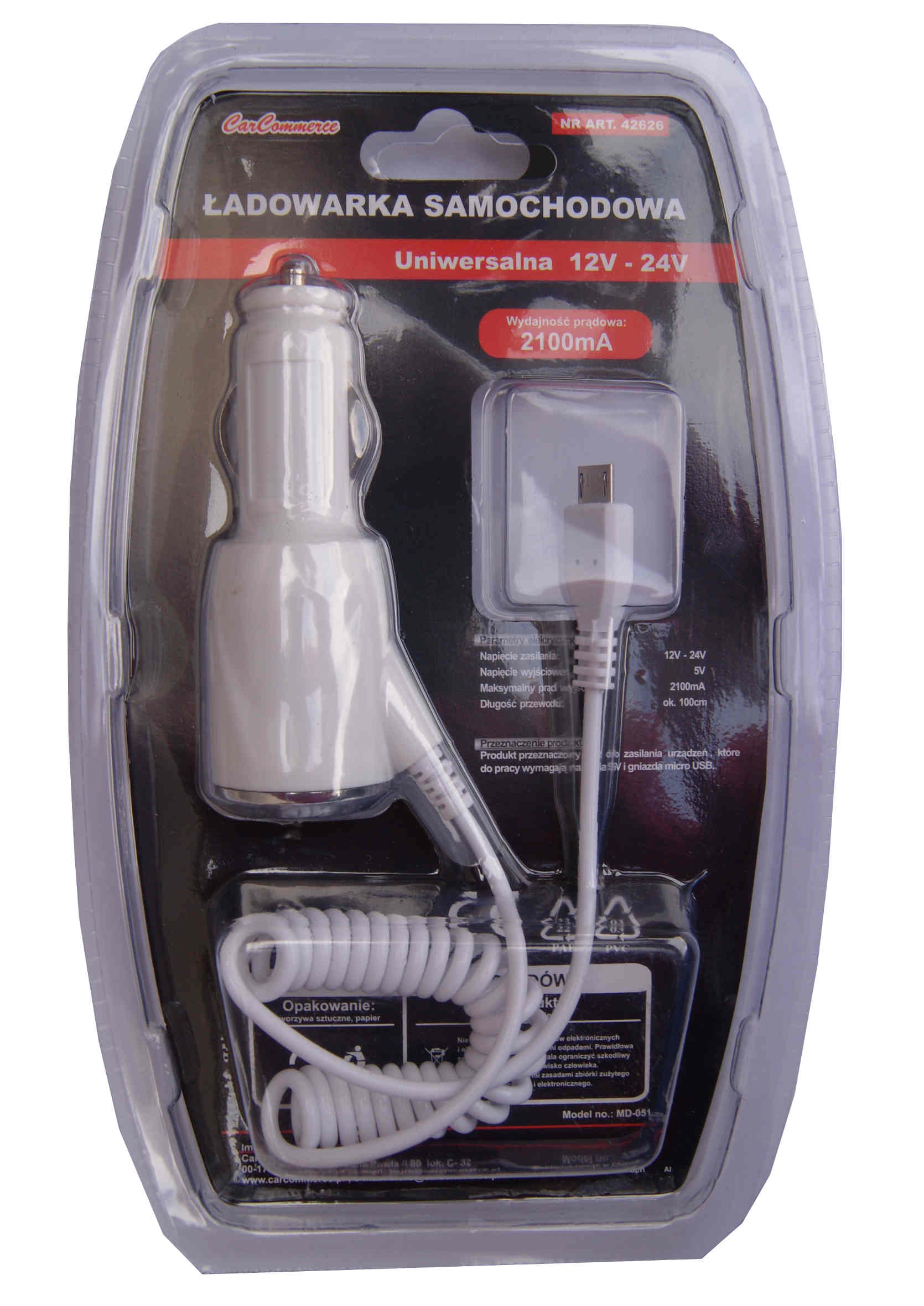 

Ładowarka Samochodowa Micro Usb 12V - 24V
