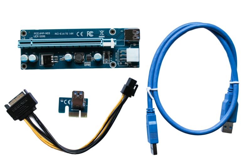 

Taśma Riser USB3.0 Pci-e Pci 1x-16x 6PIN Sata 009S