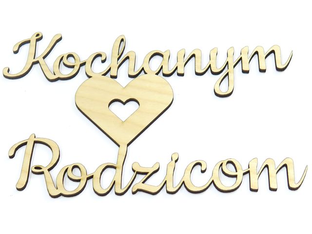 NAPIS DEKOR Kochanym Rodzicom WYM: 20x13.1cm DE42