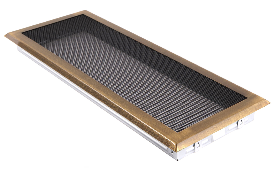 Větrací krbová mřížka 16x45 cm Mosaz Patina