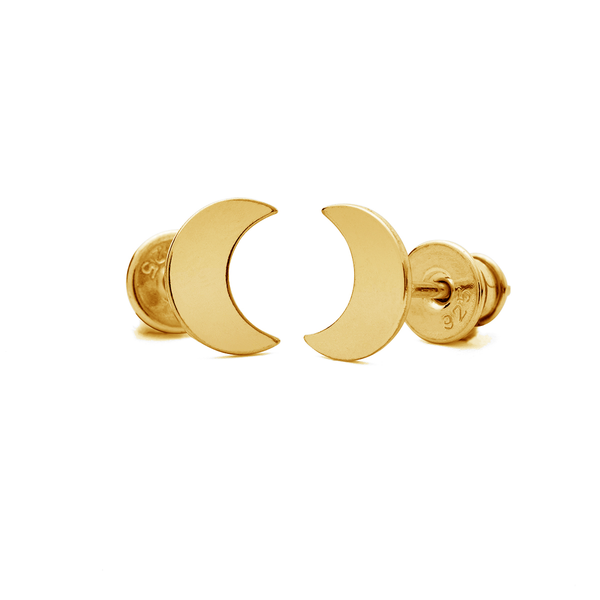 

Kolczyki księżyce sztyft srebrne pozłacane