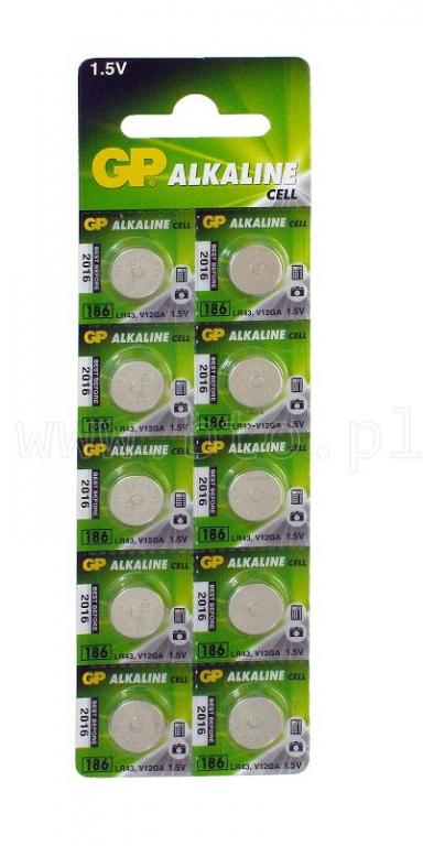 

Bateria AG12 LR43 L1142 SR43 386 186 GP86