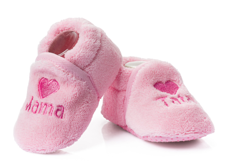 

Różowe buciki niemowlęce haft Mama Tata – 6-12m.
