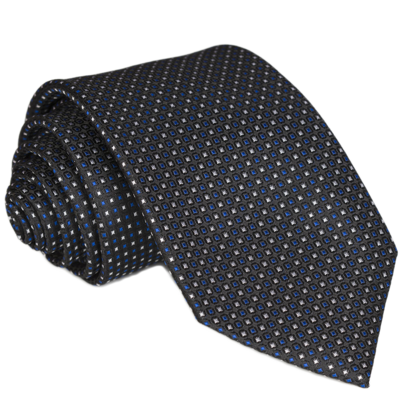 Modny Krawat Żakardowy Chaber Czarny rc261