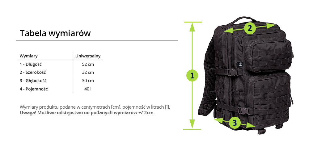 Plecak BRANDIT Wojskowy Taktyczny US Cooper 40 l. Marka Brandit